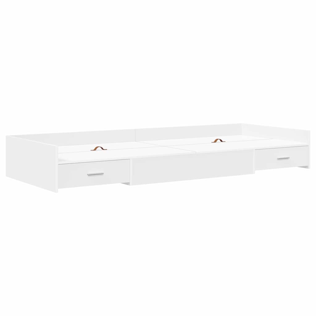 vidaXL Bed Frame with Headboard White 98.5 x 200 cm Engineered Wood