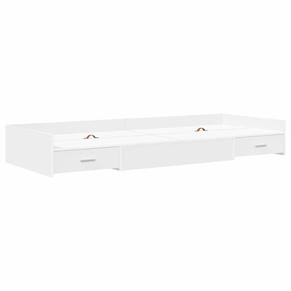vidaXL Bed Frame with Headboard White 98.5 x 200 cm Engineered Wood