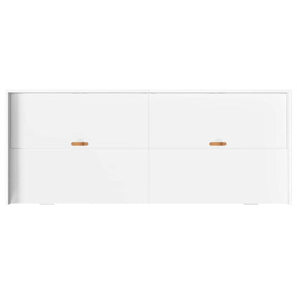 vidaXL Bed Frame with Headboard White 98.5 x 200 cm Engineered Wood