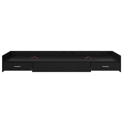 vidaXL Bed Frame with Drawer Black Oak 98.5 x 200 cm Engineered Wood