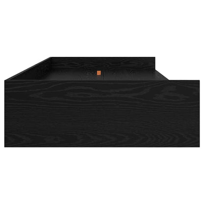 vidaXL Bed Frame with Drawer Black Oak 98.5 x 200 cm Engineered Wood