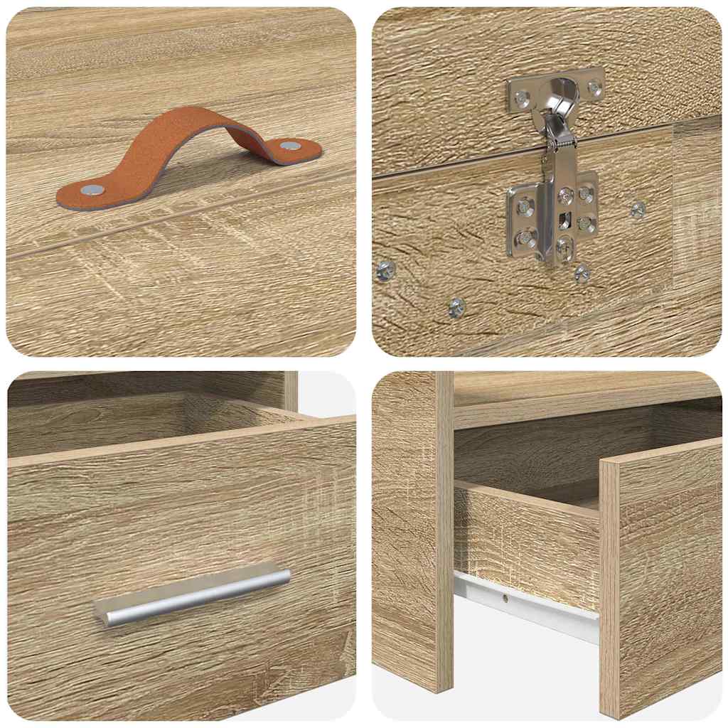vidaXL Bed Frame with Drawer Sonoma Oak 98.5 x 200 cm Engineered Wood