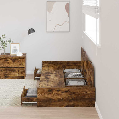 vidaXL Bed Frame with Headboard Old Wood 98.5 x 200 cm Engineered Wood