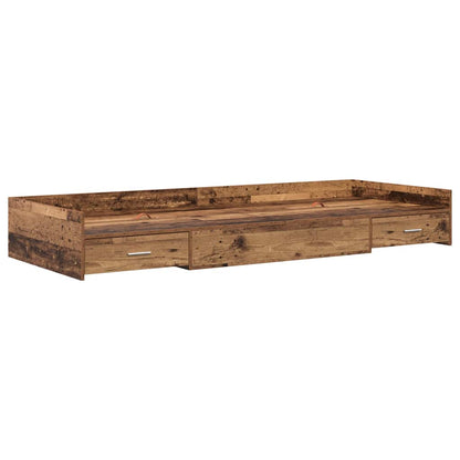 vidaXL Bed Frame with Headboard Old Wood 98.5 x 200 cm Engineered Wood