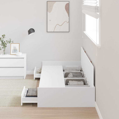 vidaXL Bed Frame with Headboard White 90 x 200 cm Engineered Wood