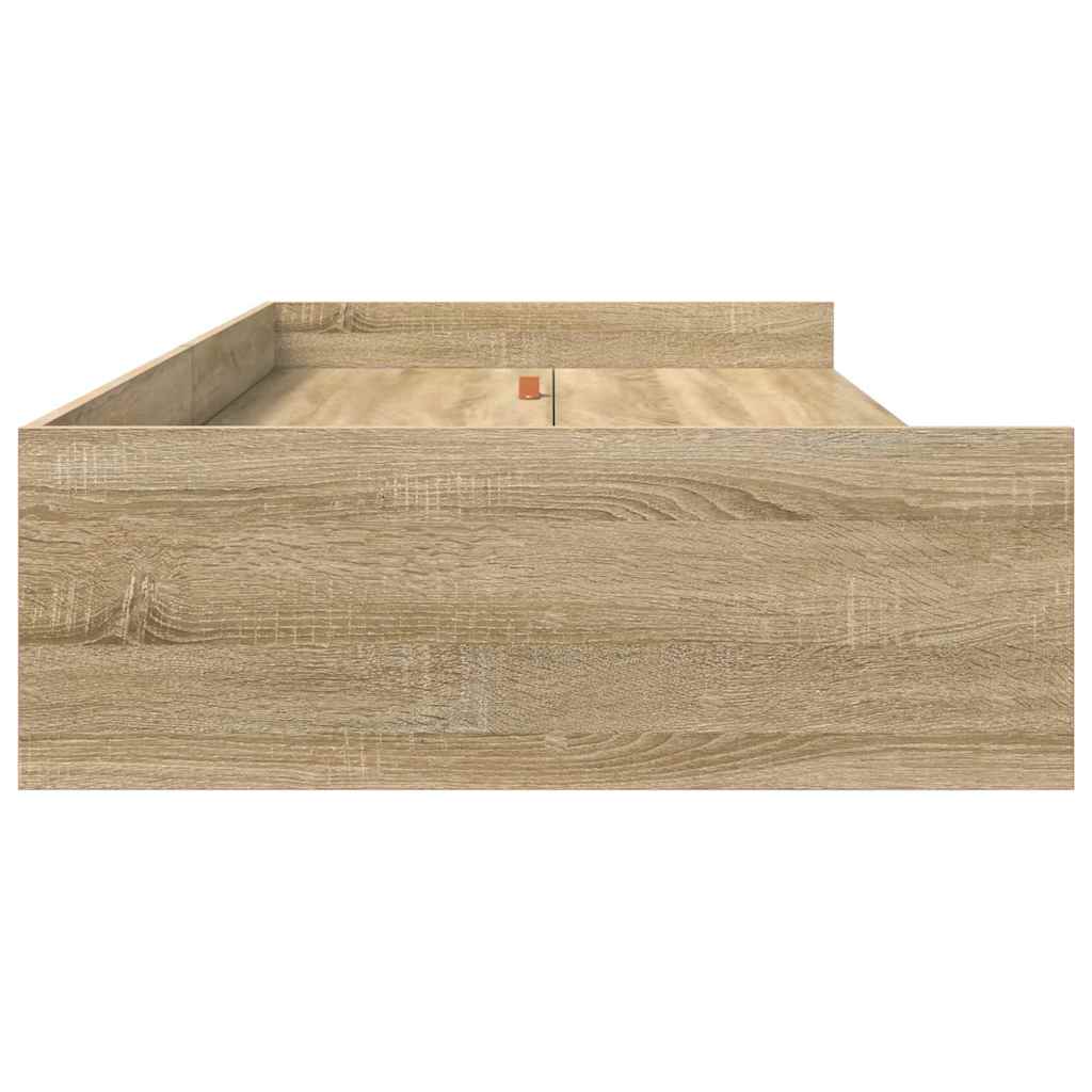 vidaXL Bed Frame with Headboard Sonoma Oak 90 x 200 cm Engineered Wood