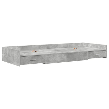 vidaXL Bed Frame with Drawer Concrete Grey 90 x 200 cm Engineered Wood