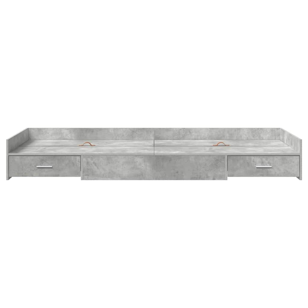 vidaXL Bed Frame with Drawer Concrete Grey 90 x 200 cm Engineered Wood