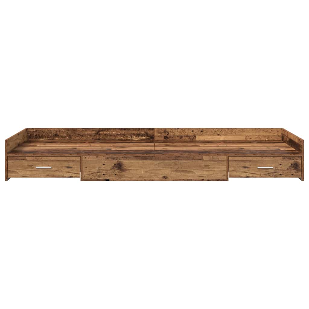 vidaXL Bed Frame with Headboard Old Wood 90 x 200 cm Engineered Wood