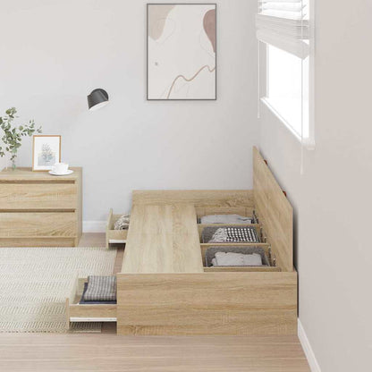 vidaXL Bed Frame with Headboard Sonoma Oak 80 x 200 cm Engineered Wood