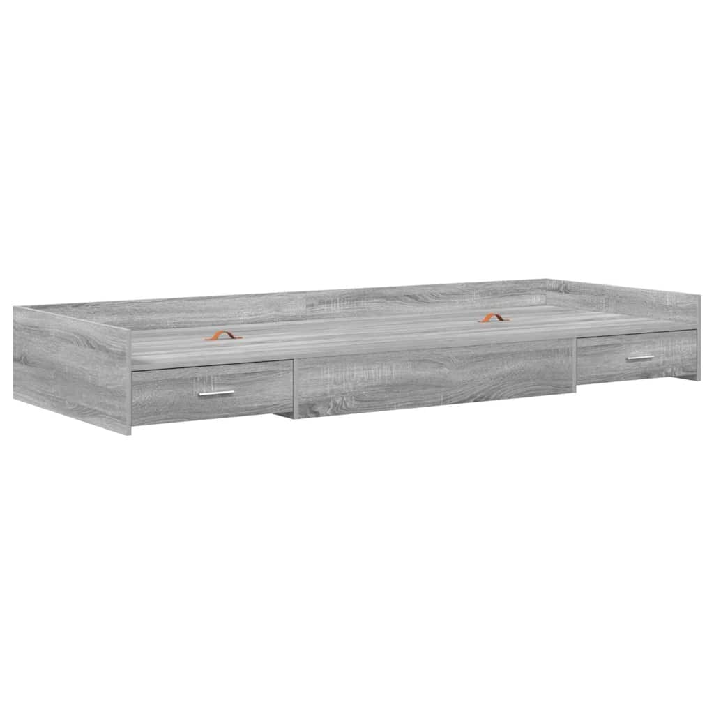 vidaXL Bed Frame with Drawer Grey Sonoma 80 x 200 cm Engineered Wood