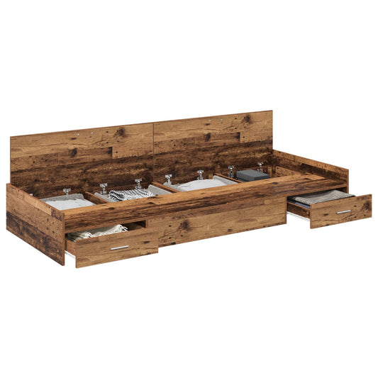 vidaXL Bed Frame with Headboard Old Wood 80 x 200 cm Engineered Wood