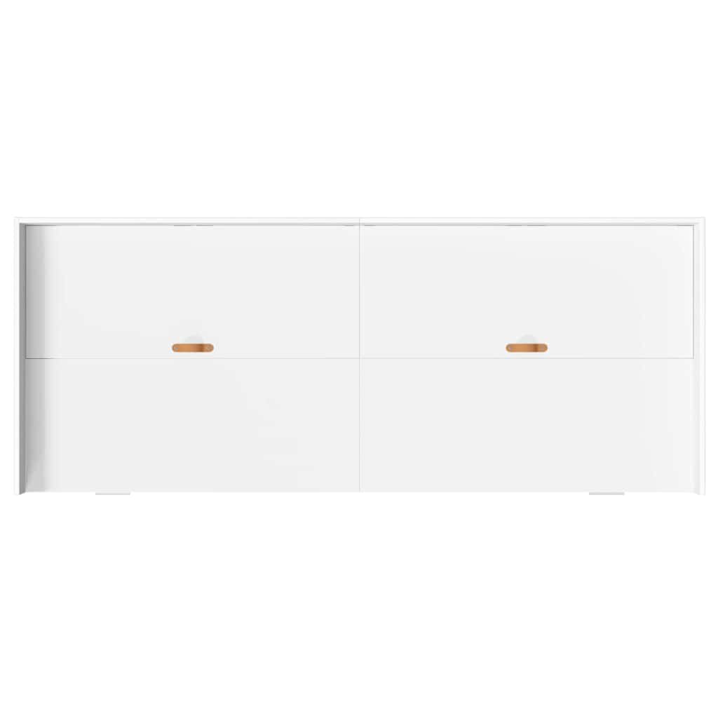 vidaXL Bed Frame with Headboard White 90 x 190 cm Engineered Wood