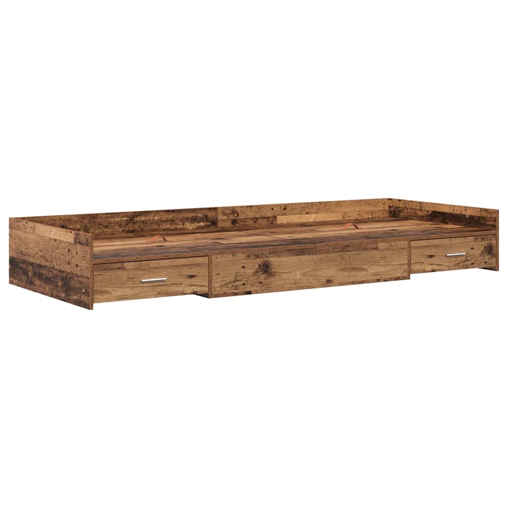 vidaXL Bed Frame with Headboard Old Wood 90 x 190 cm Engineered Wood