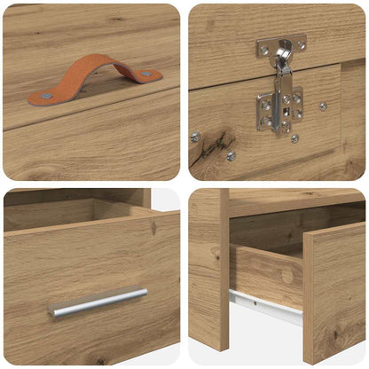 vidaXL Bed Frame with Drawer Artisan Oak 90 x 190 cm Engineered Wood