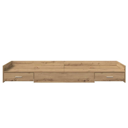 vidaXL Bed Frame with Drawer Artisan Oak 90 x 190 cm Engineered Wood
