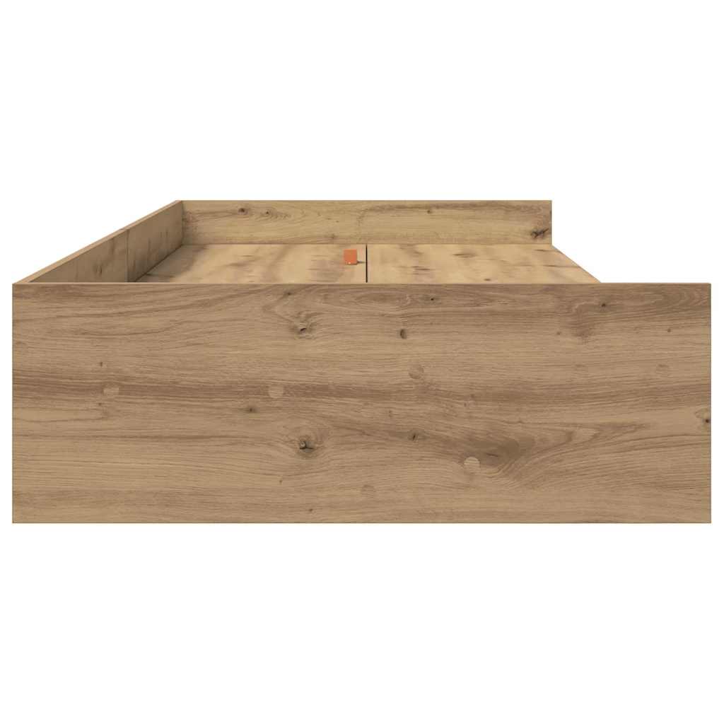 vidaXL Bed Frame with Drawer Artisan Oak 90 x 190 cm Engineered Wood