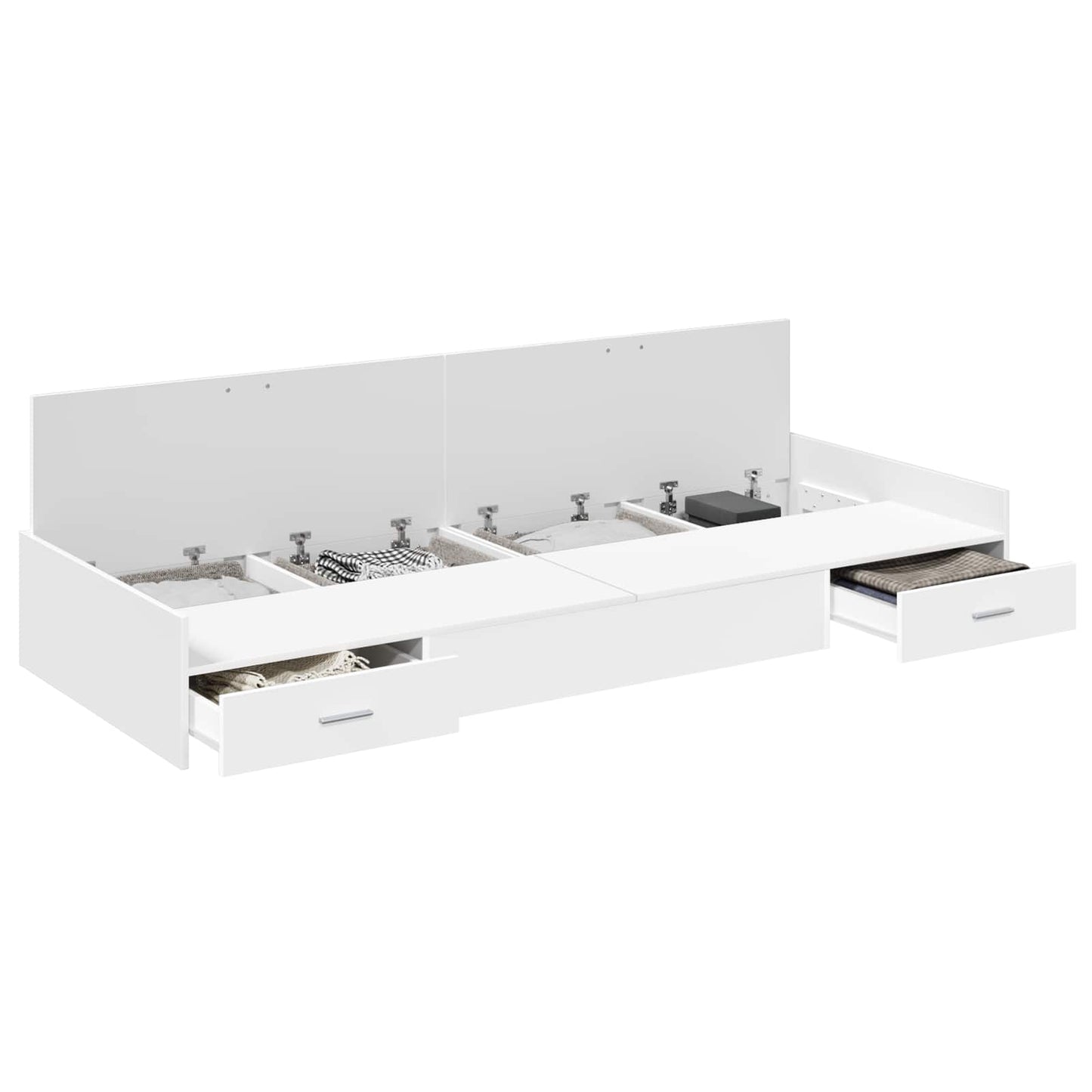 vidaXL Bed Frame with Headboard White 75 x 190 cm Engineered Wood