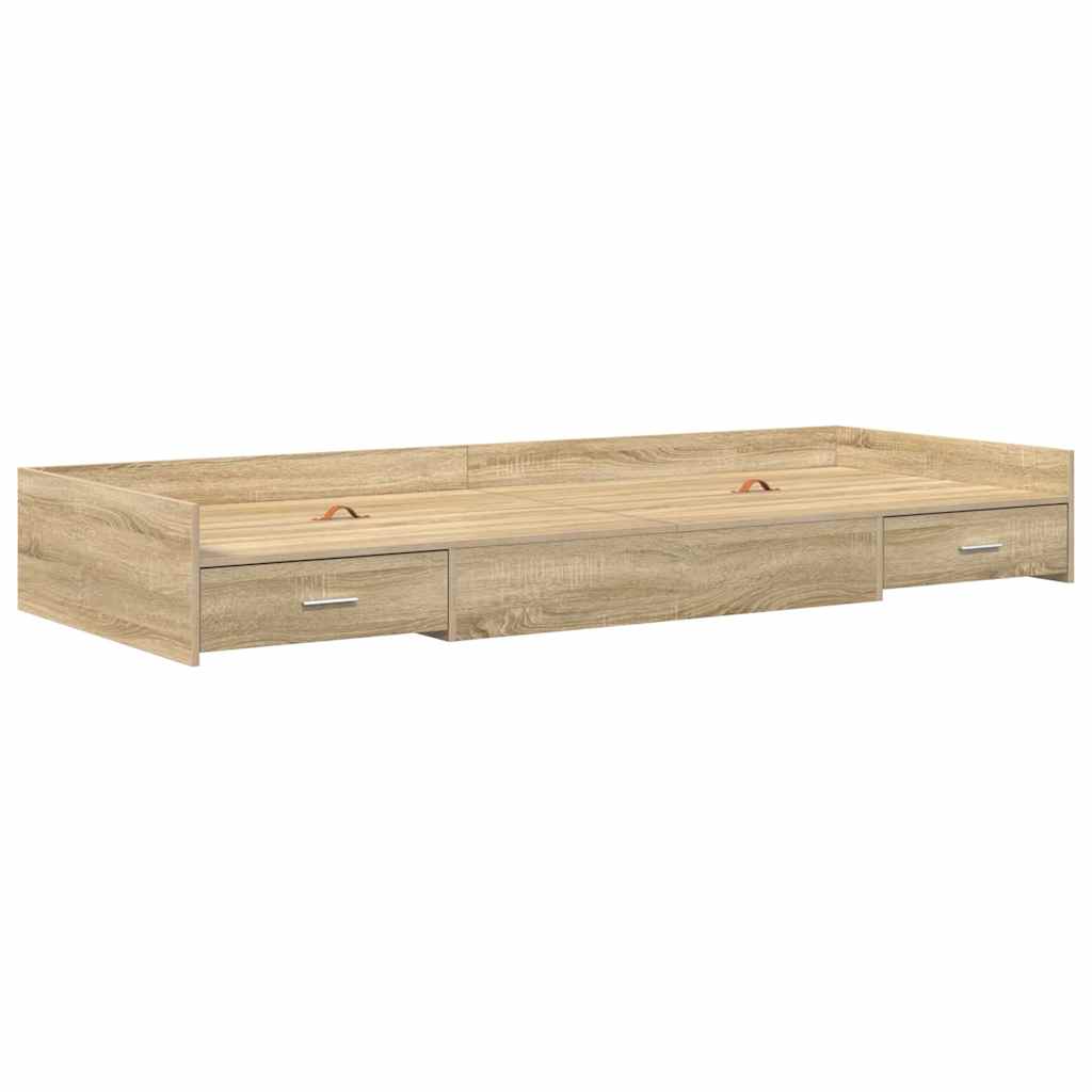 vidaXL Bed Frame with Headboard Sonoma Oak 75 x 190 cm Engineered Wood