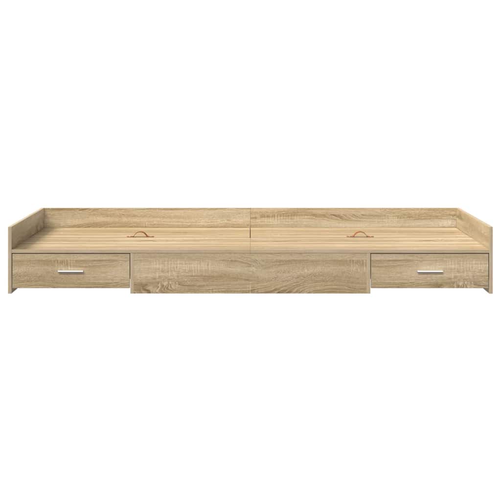 vidaXL Bed Frame with Headboard Sonoma Oak 75 x 190 cm Engineered Wood