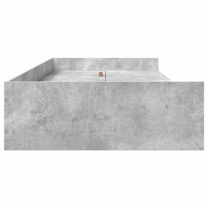 vidaXL Bed Frame with Drawer Concrete Grey 75 x 190 cm Engineered Wood