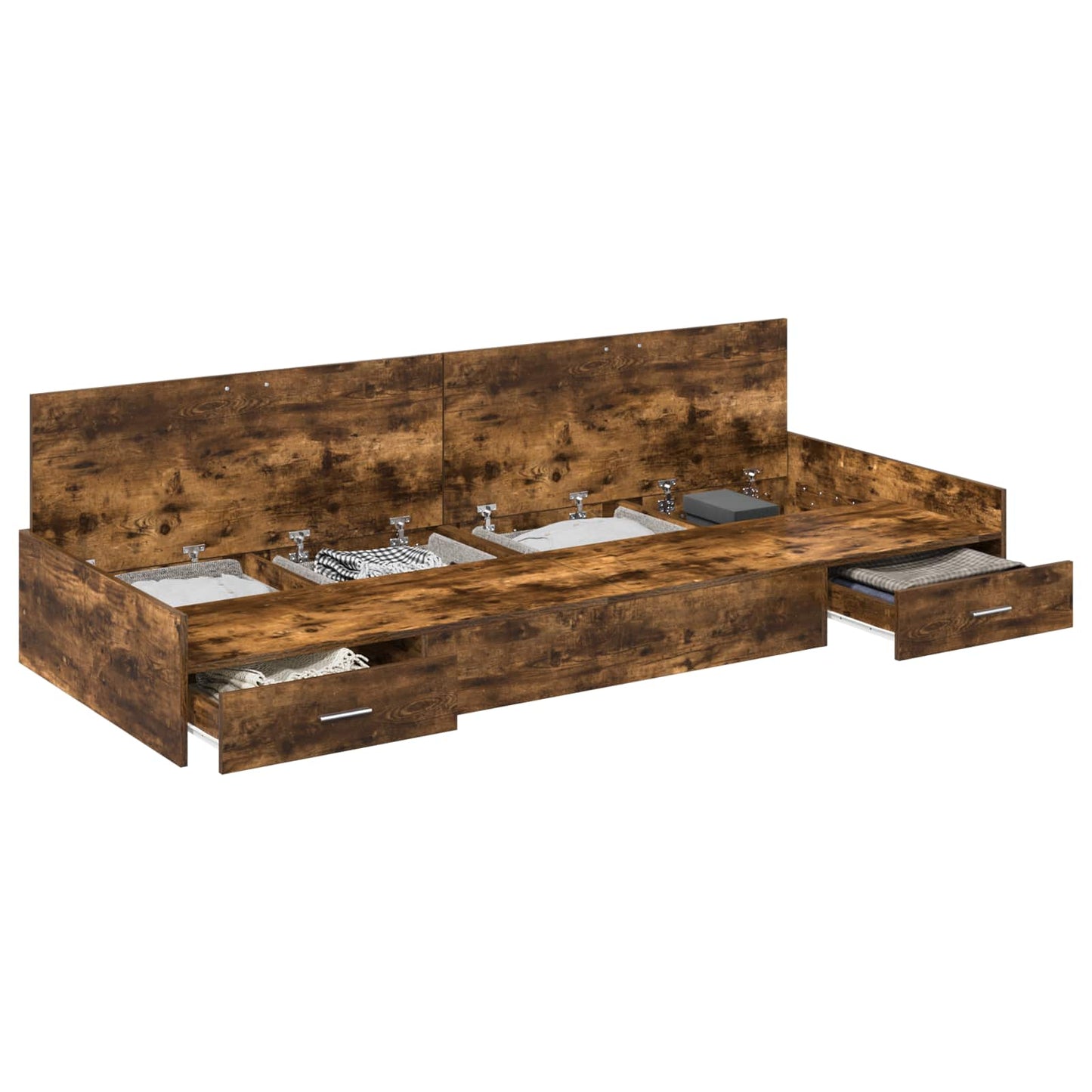 vidaXL Bed Frame with Headboard Old Wood 75 x 190 cm Engineered Wood