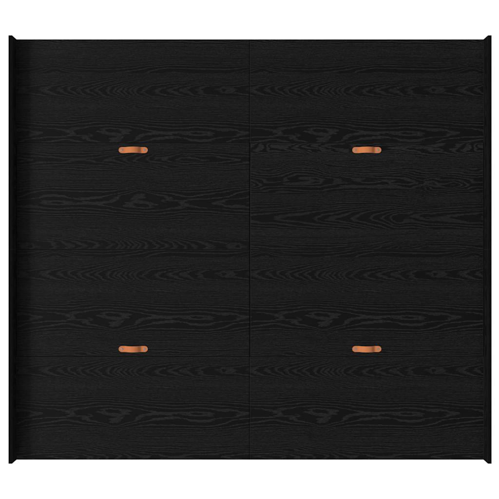 vidaXL Storage Bed Frame Black Oak 200 x 200 cm Engineered Wood