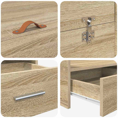 vidaXL Storage Bed Frame Sonoma Oak 200 x 200 cm Engineered Wood