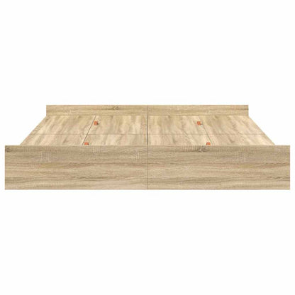 vidaXL Storage Bed Frame Sonoma Oak 200 x 200 cm Engineered Wood