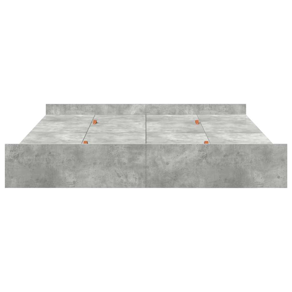 vidaXL Storage Bed Frame Concrete Grey 200 x 200 cm Engineered Wood