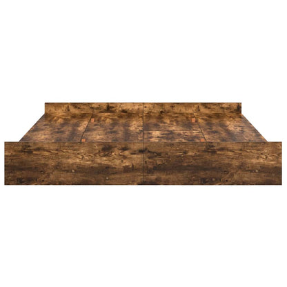 vidaXL Storage Bed Frame Smoked Oak 200 x 200 cm Engineered Wood