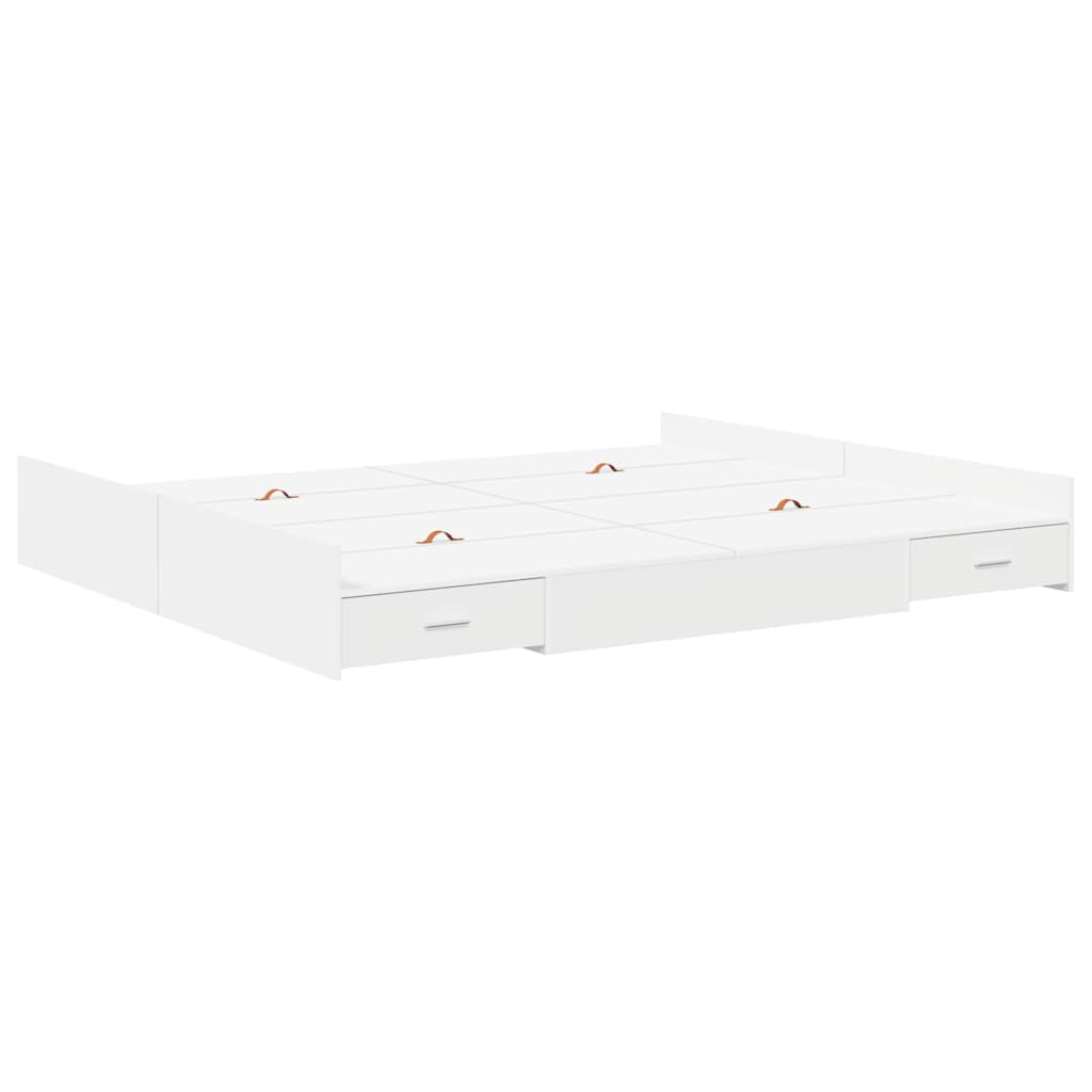 vidaXL Storage Bed Frame White 180 x 200 cm Engineered Wood
