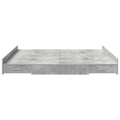 vidaXL Storage Bed Frame Concrete Grey 180 x 200 cm Engineered Wood