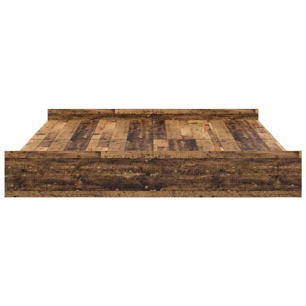 vidaXL Storage Bed Frame Old Wood 180 x 200 cm Engineered Wood