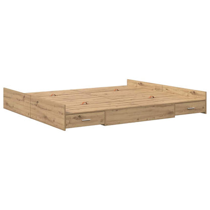 vidaXL Storage Bed Frame Artisan Oak 180 x 200 cm Engineered Wood