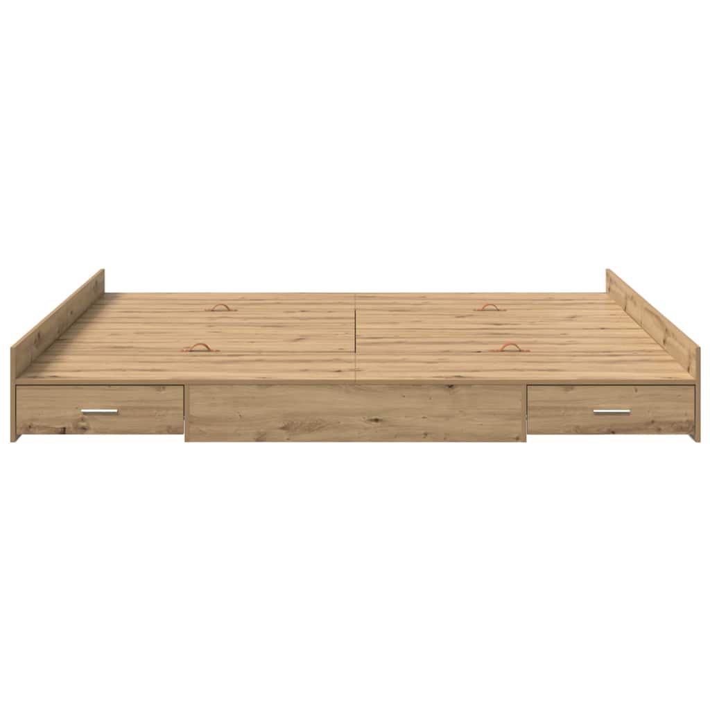 vidaXL Storage Bed Frame Artisan Oak 180 x 200 cm Engineered Wood