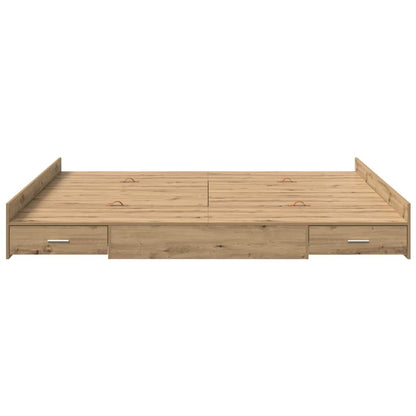 vidaXL Storage Bed Frame Artisan Oak 180 x 200 cm Engineered Wood