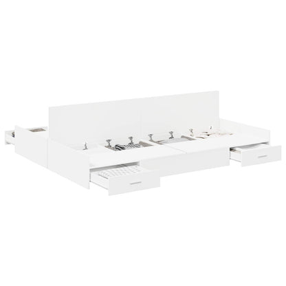 vidaXL Storage Bed Frame White 160 x 200 cm Engineered Wood