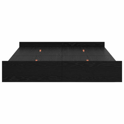 vidaXL Storage Bed Frame Black Oak 160 x 200 cm Engineered Wood