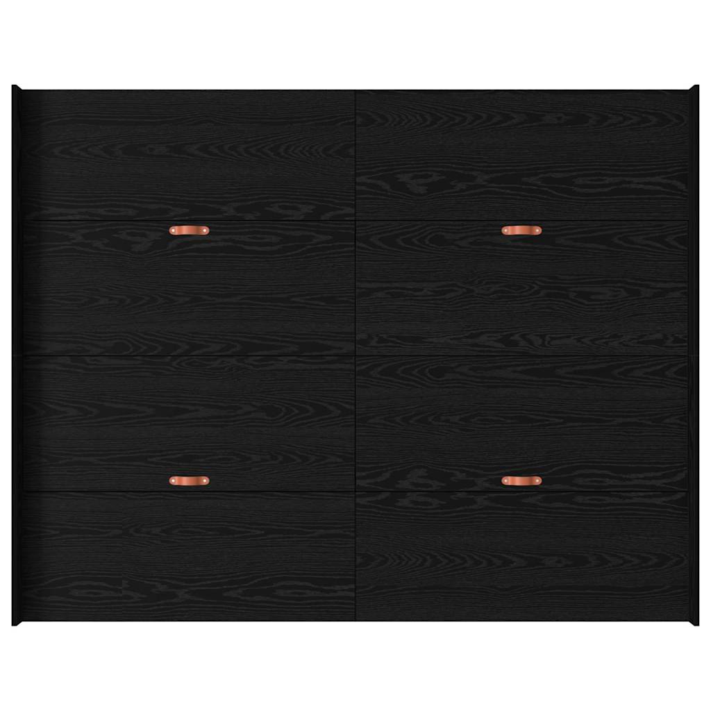 vidaXL Storage Bed Frame Black Oak 160 x 200 cm Engineered Wood