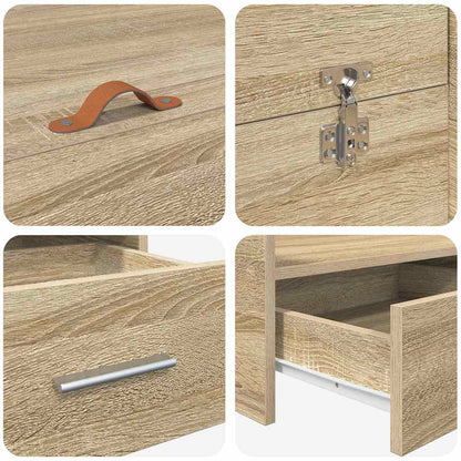 vidaXL Storage Bed Frame Sonoma Oak 160 x 200 cm Engineered Wood