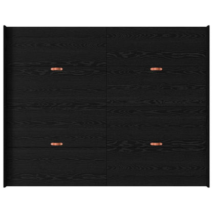 vidaXL Storage Bed Frame Black Oak 150 x 200 cm Engineered Wood