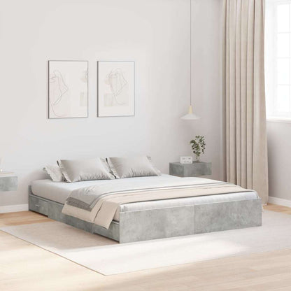 vidaXL Storage Bed Frame Concrete Grey 150 x 200 cm Engineered Wood