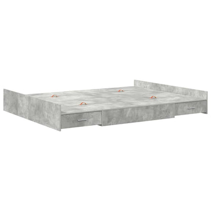 vidaXL Storage Bed Frame Concrete Grey 150 x 200 cm Engineered Wood
