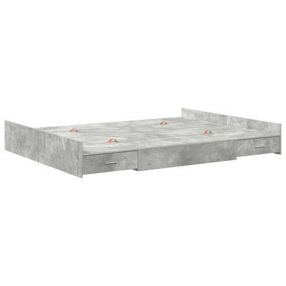 vidaXL Storage Bed Frame Concrete Grey 150 x 200 cm Engineered Wood