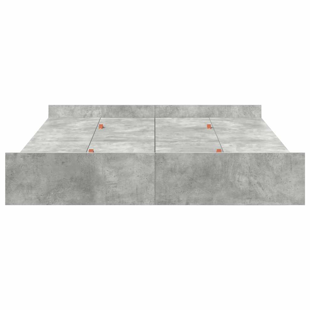 vidaXL Storage Bed Frame Concrete Grey 150 x 200 cm Engineered Wood