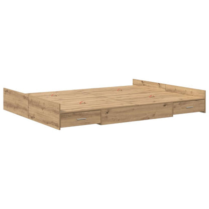 vidaXL Storage Bed Frame Artisan Oak 150 x 200 cm Engineered Wood