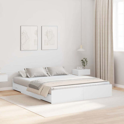vidaXL Storage Bed Frame White 140 x 200 cm Engineered Wood