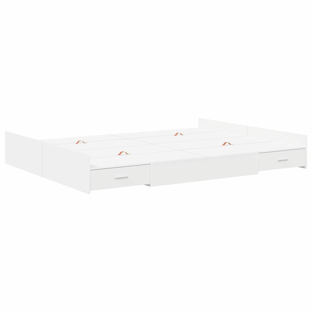 vidaXL Storage Bed Frame White 140 x 200 cm Engineered Wood