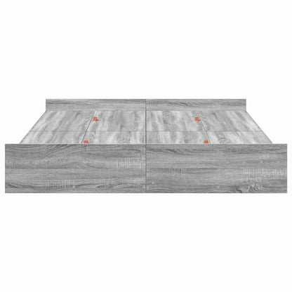vidaXL Storage Bed Frame Grey Sonoma 140 x 200 cm Engineered Wood